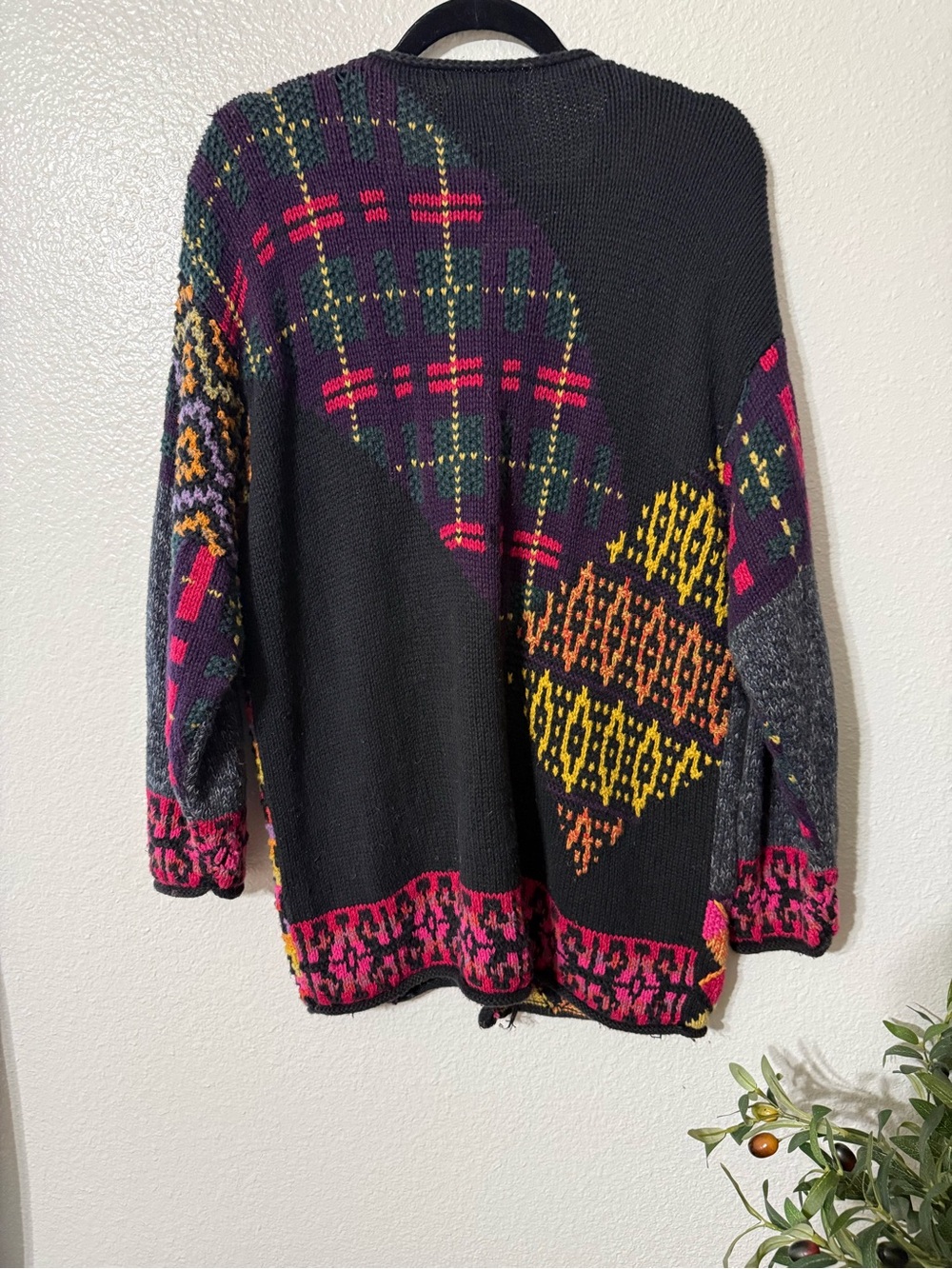 August Max Woman Vintage 1980s / 1990s Patchwork Cardigan - Picture 4 of 4